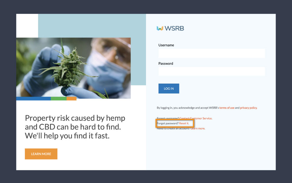 How do I log in to WSRB products?